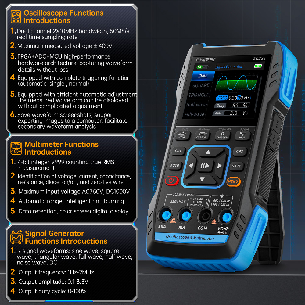 FNIRSI 2C23T Handheld Digital  - Fnirsi Digital Oscilloscope Handheld review and price