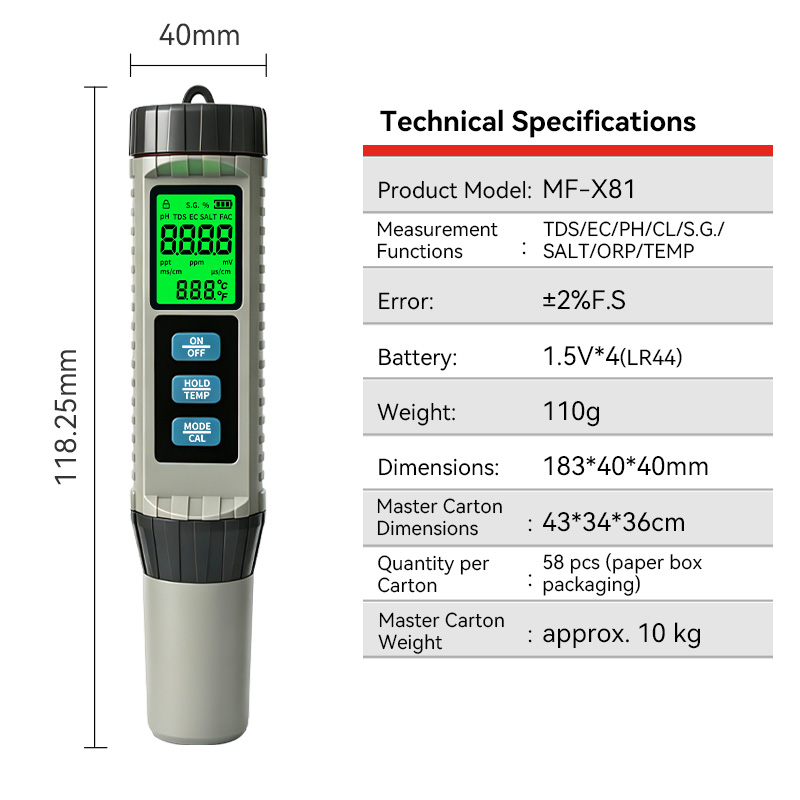 MF-X81 Portable Multi Water Qu - Ph Meter Digital Water Tester review and price